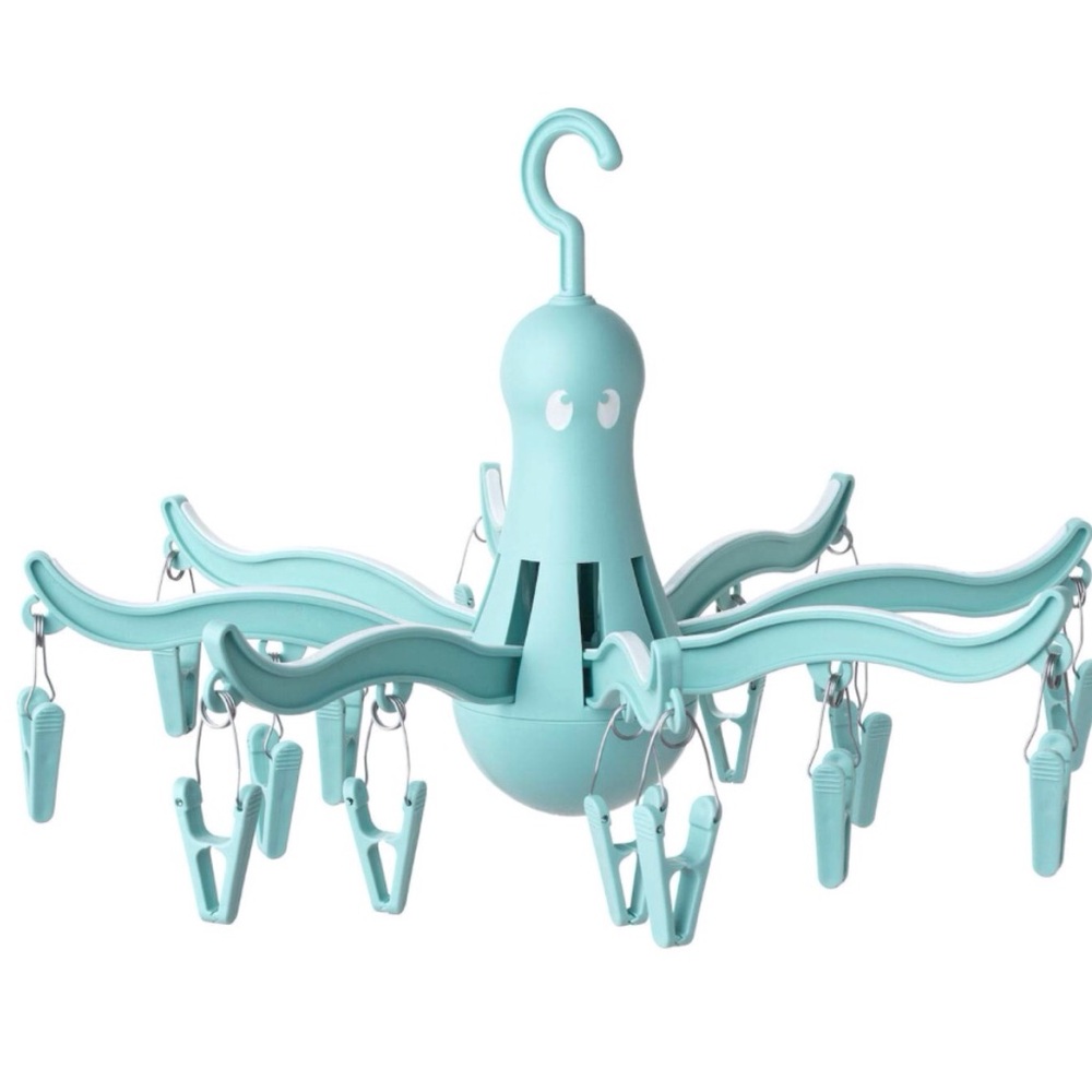 IKEA PRESSA Octopus Hanging Clothes Hanger 16 Clip Pins for Laundry Foldable